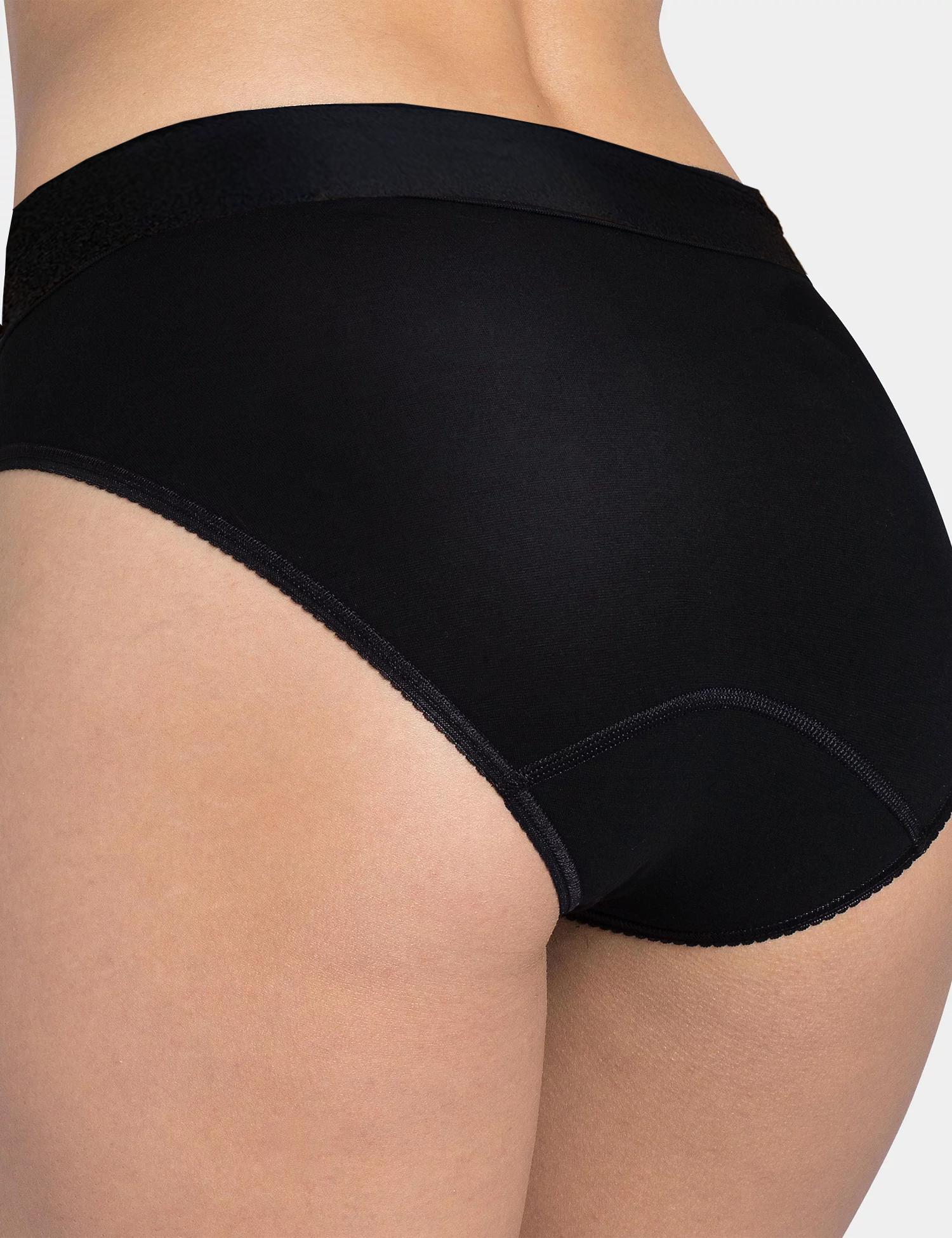 Aluna calzón menstrual tiro bajo Ultra con detalle de encaje, atrás, flujo alto, en oferta, absorbente, hipoalergénico, antibacteriano, absorbente